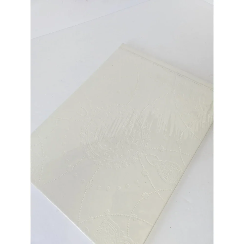 Leather Guest Book white soft leather NEW Print Fresh‎